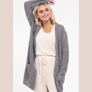 GREY KNIT CARDIGAN